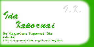 ida kapornai business card